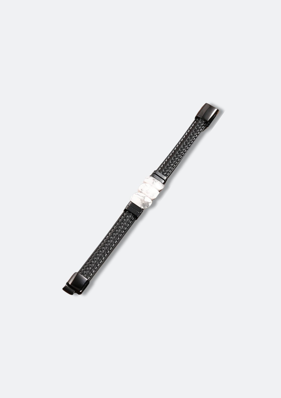 Pulseira Masculina Archie de Couro com Pedra Natural