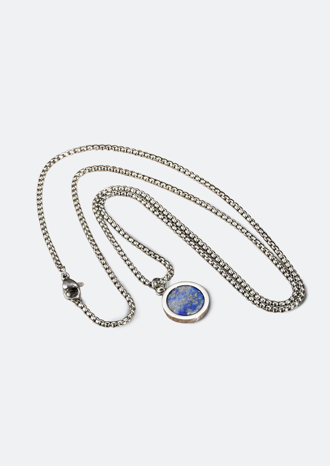 Colar Masculino Mellen de Aço com Pingente Redondo