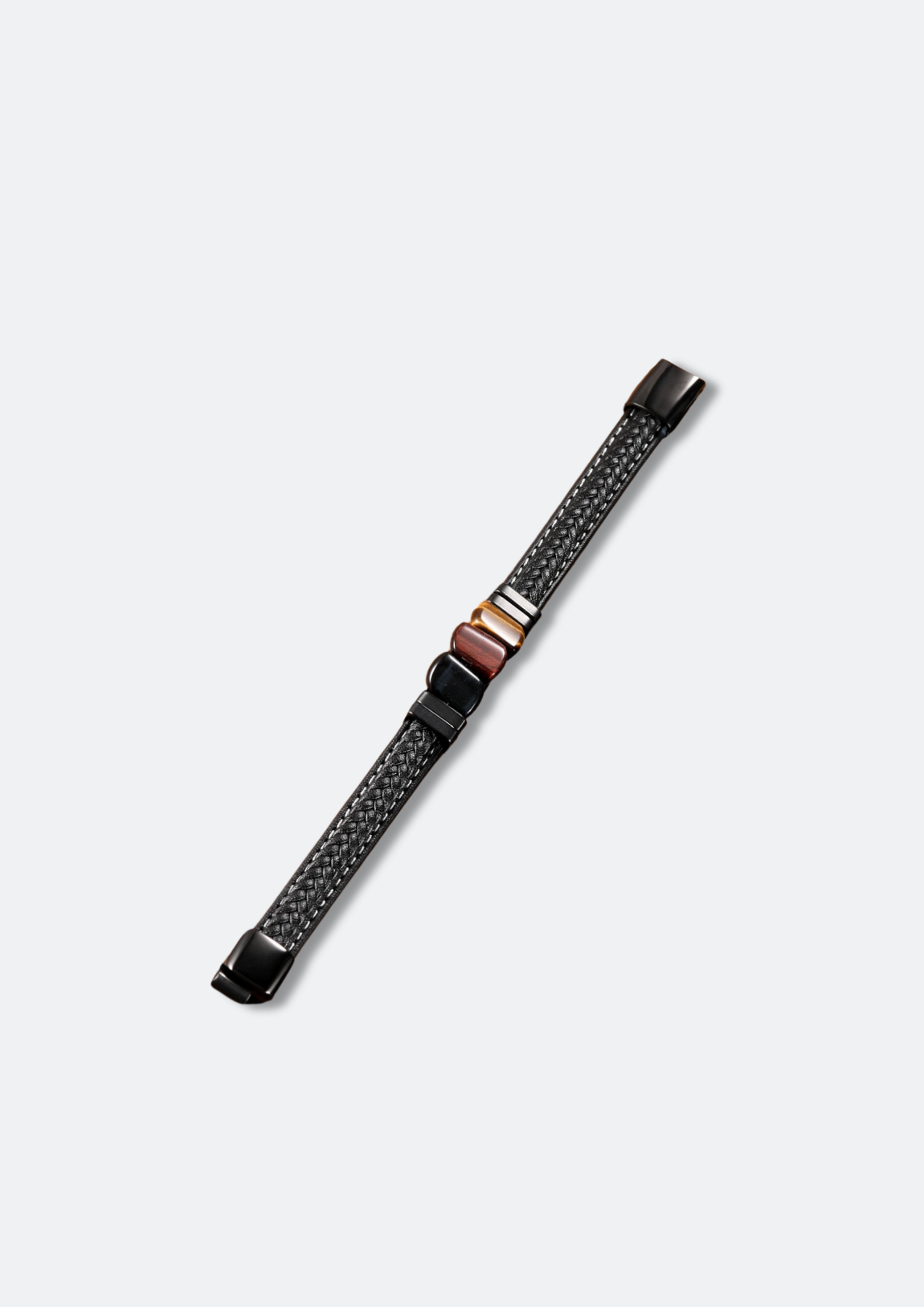 Pulseira Masculina Yamal de Couro com Pedra Natural