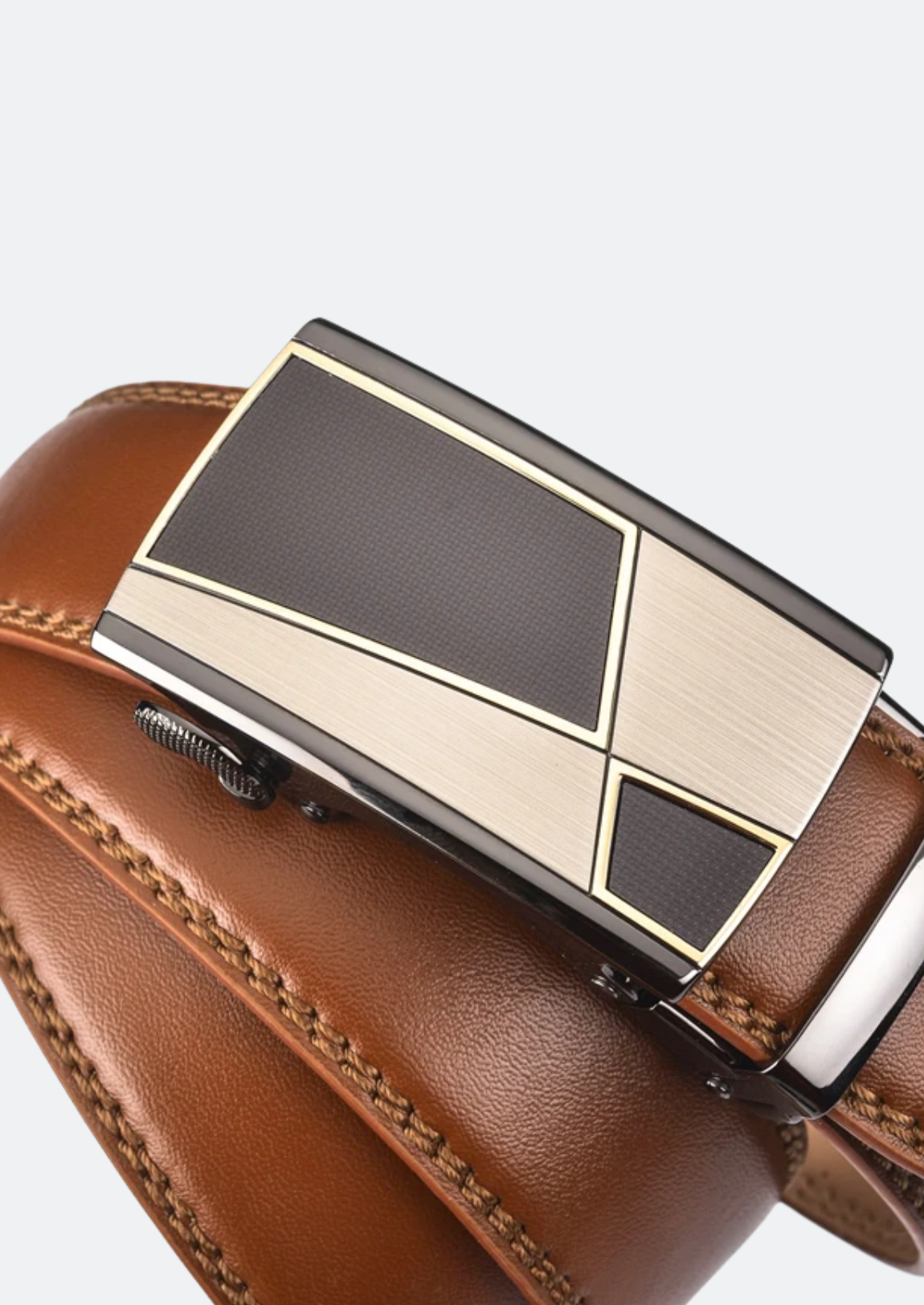 Cinto Masculino Galles de Couro com Fivela Automática Marrom