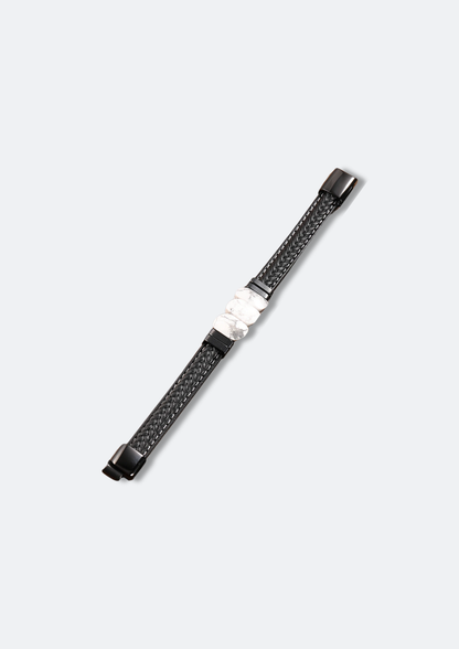 Pulseira Masculina Archie de Couro com Pedra Natural