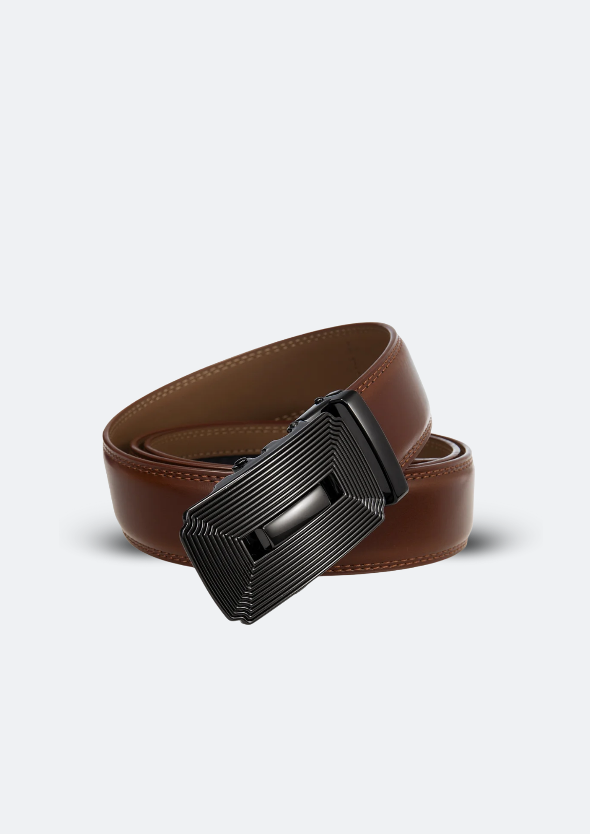 Cinto Masculino Conor de Couro com Fivela Automática Marrom