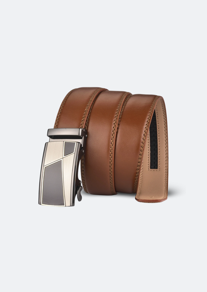 Cinto Masculino Galles de Couro com Fivela Automática Marrom