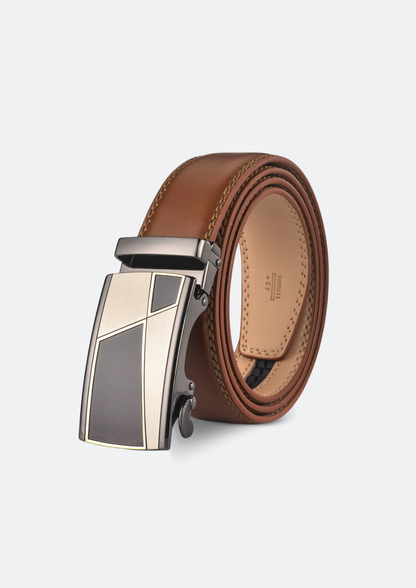 Cinto Masculino Galles de Couro com Fivela Automática Marrom