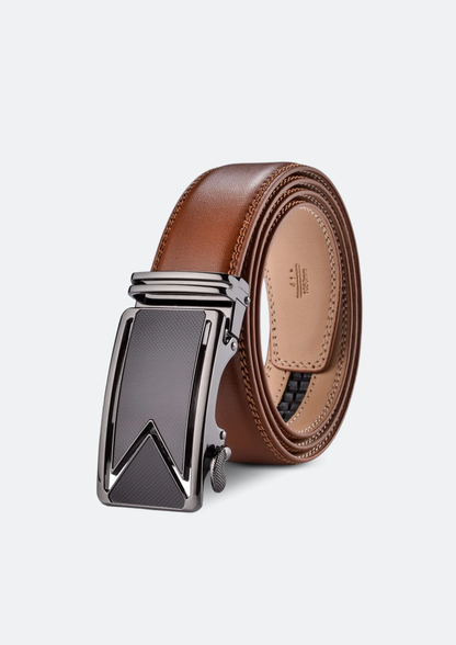 Cinto Masculino Martin de Couro com Fivela Automática Marrom