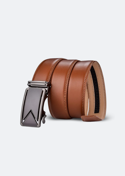 Cinto Masculino Martin de Couro com Fivela Automática Marrom