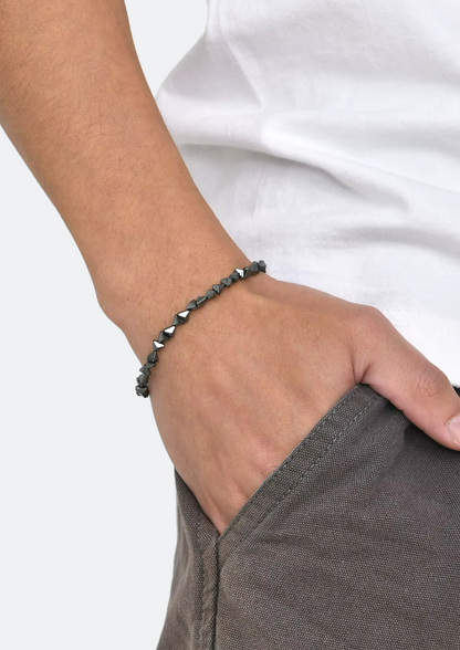 Pulseira Masculina Holland Grafite de Aço com Elástico