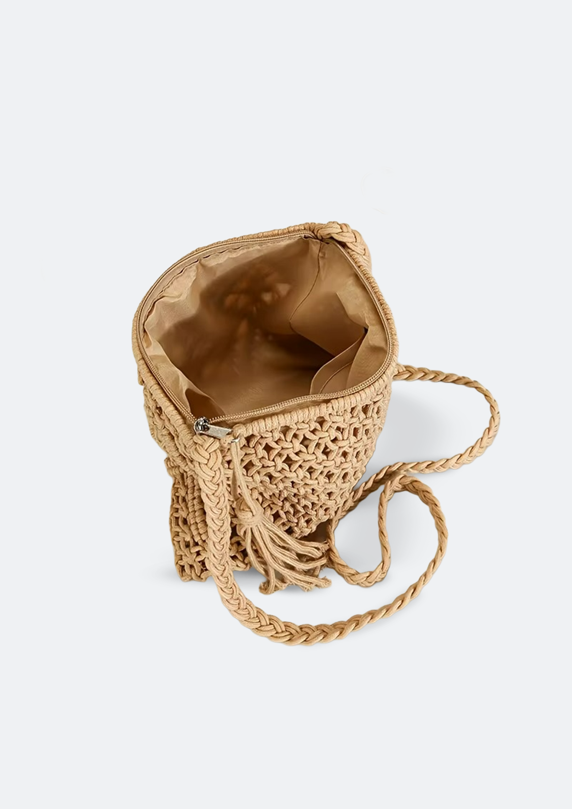 Bolsa Feminina Lamia de Crochê Cáqui