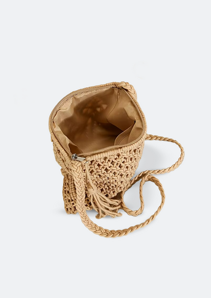 Bolsa Feminina Lamia de Crochê Cáqui