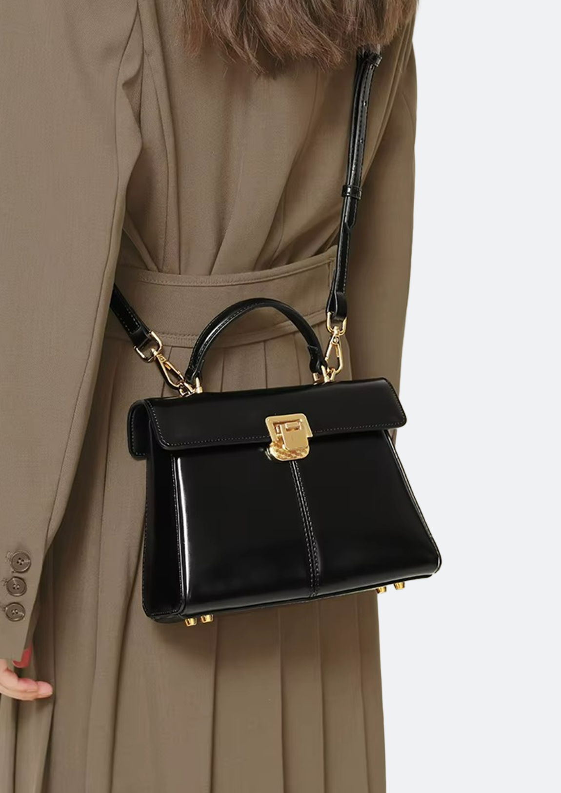 Bolsa Feminina de Couro Michigan Preta