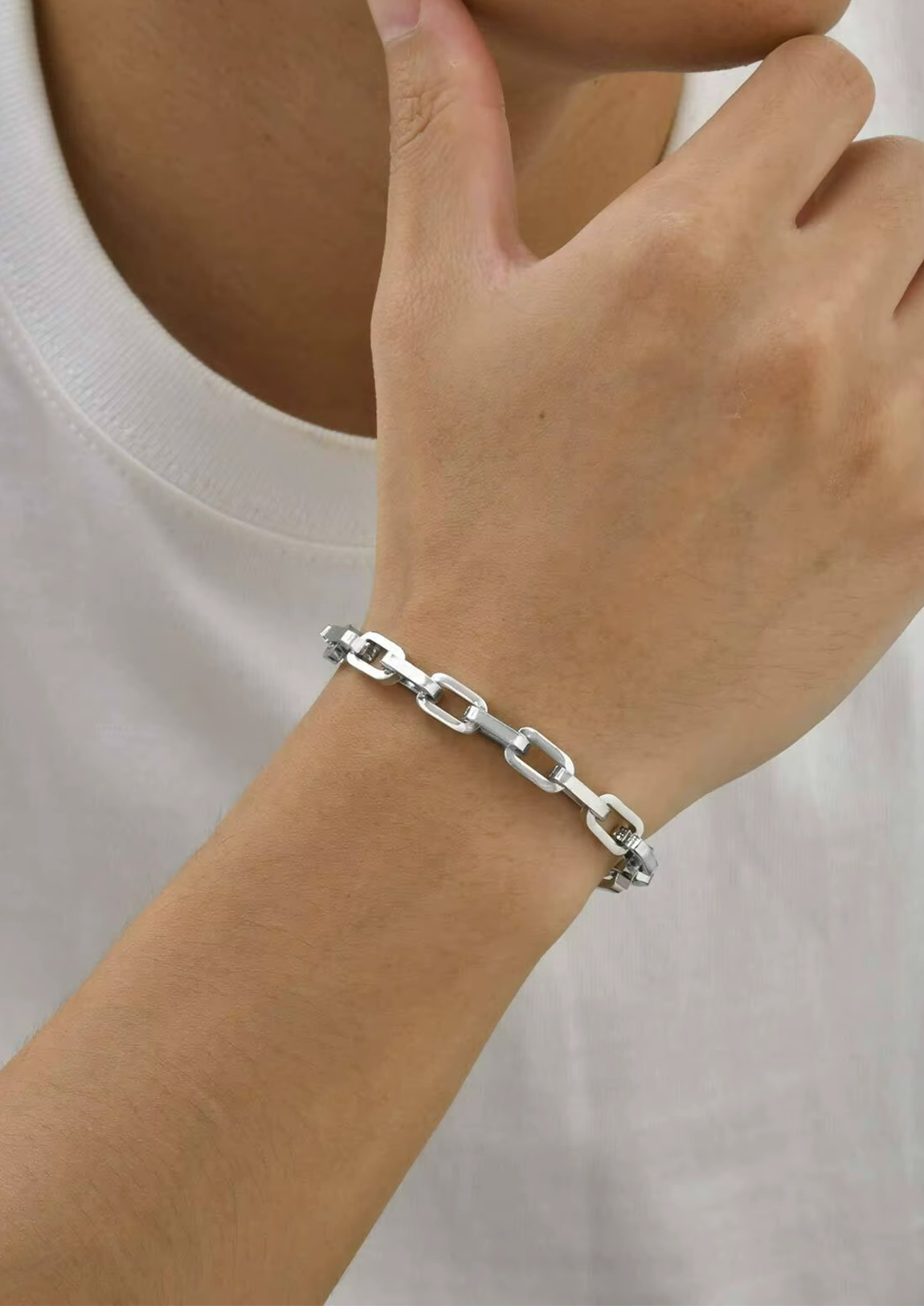 Pulseira Masculina Lewes Prata de Aço