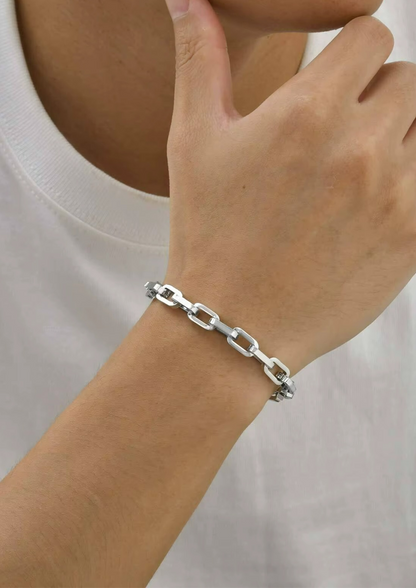 Pulseira Masculina Lewes Prata de Aço