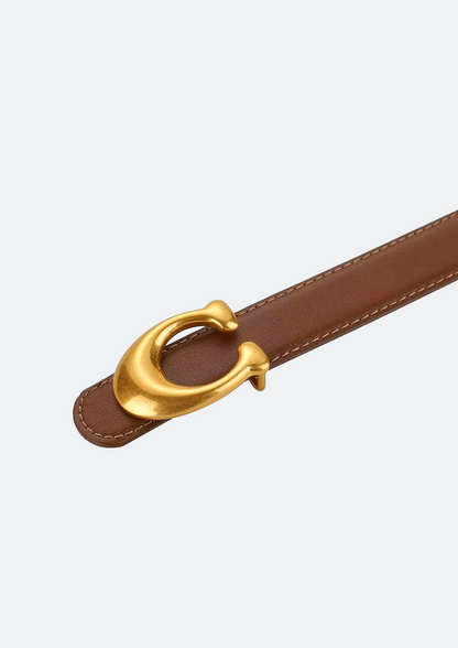 Cinto Feminino Collier de Couro Marrom