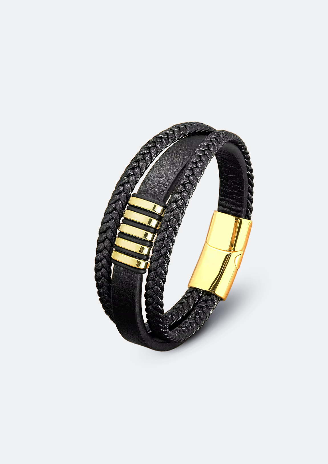 Pulseira Masculina de Couro Slot