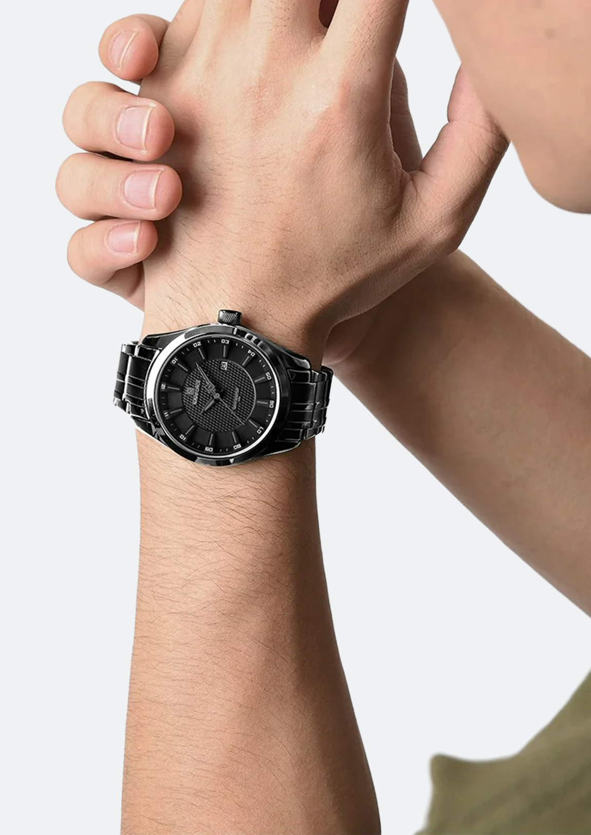 Relógio Masculino Navi Force NF8032 Preto de Aço