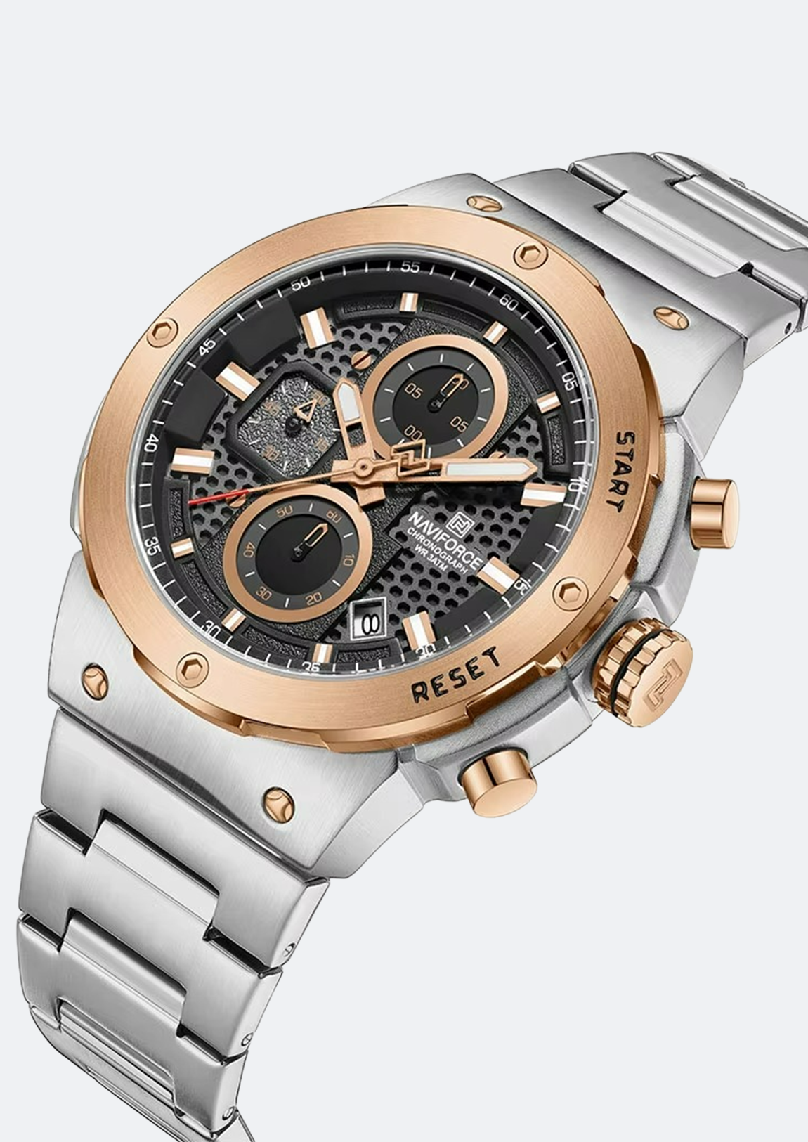 Relógio Masculino Navi Force NF8072 Prata de Aço