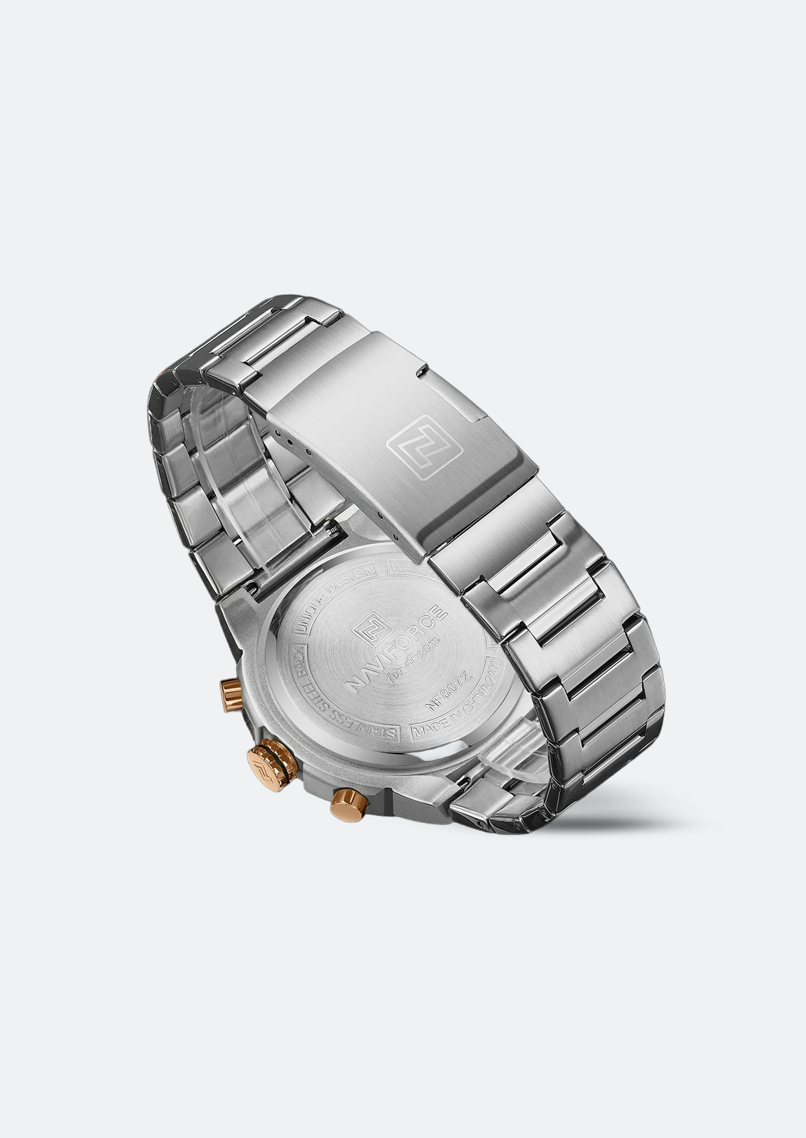 Relógio Masculino Navi Force NF8072 Prata de Aço