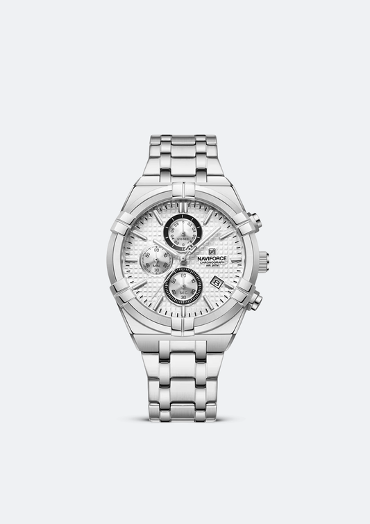 Relógio Masculino Navi Force NF8042 Prata de Aço