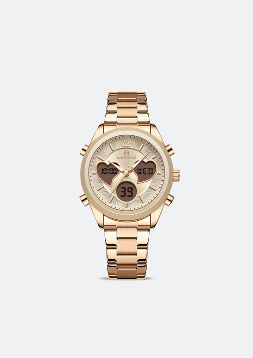 Relógio Feminino Navi Force NF5045S Dourado de Aço