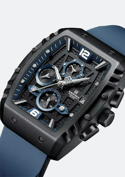 Relógio Masculino Navi Force NF8025 Azul Pulseira de Silicone