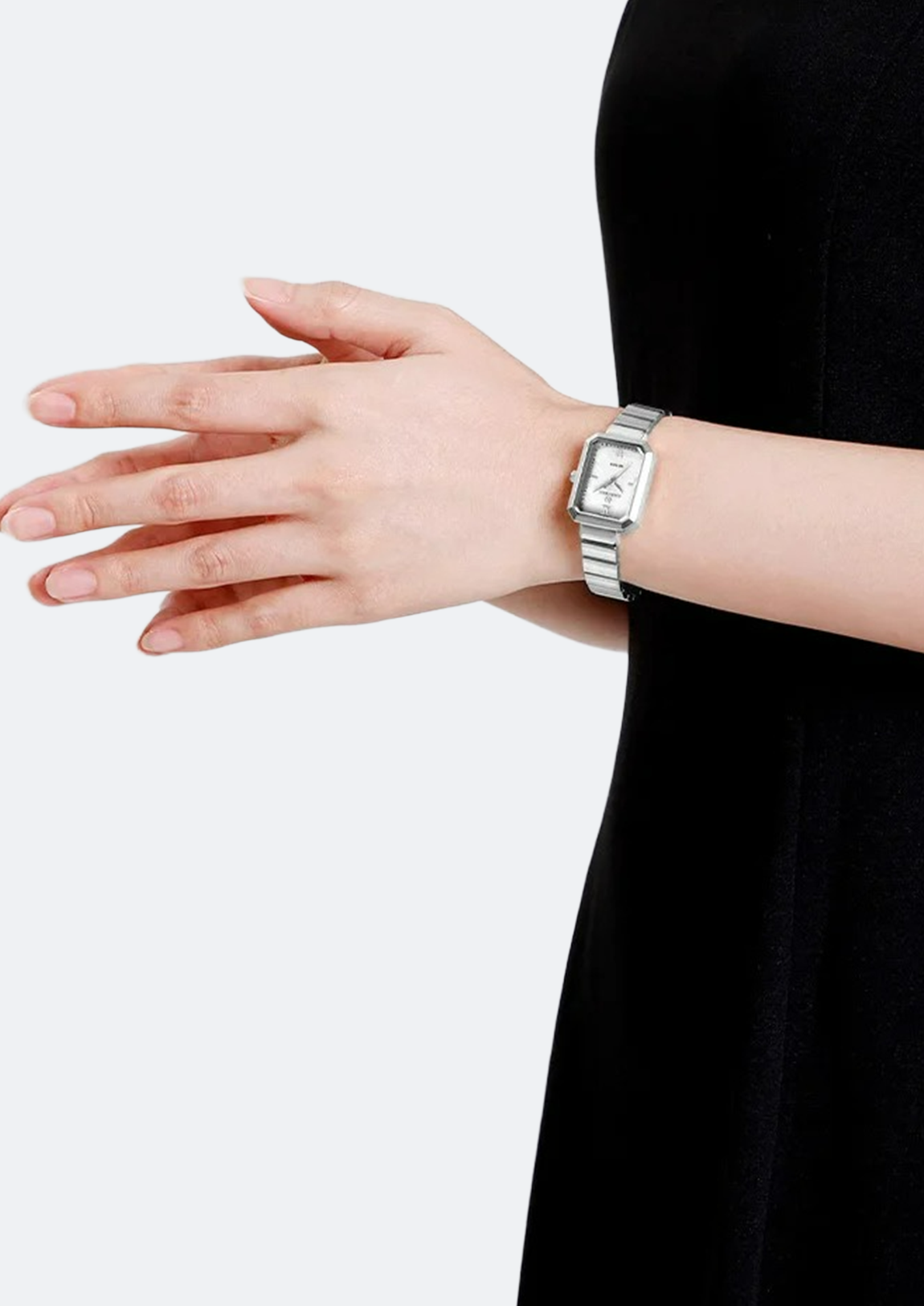 Relógio Feminino Navi Force NF5050 Retangular Prata de Aço