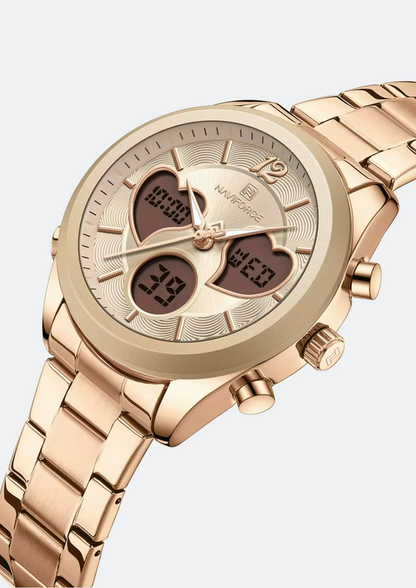 Relógio Feminino Navi Force NF5045S Dourado de Aço