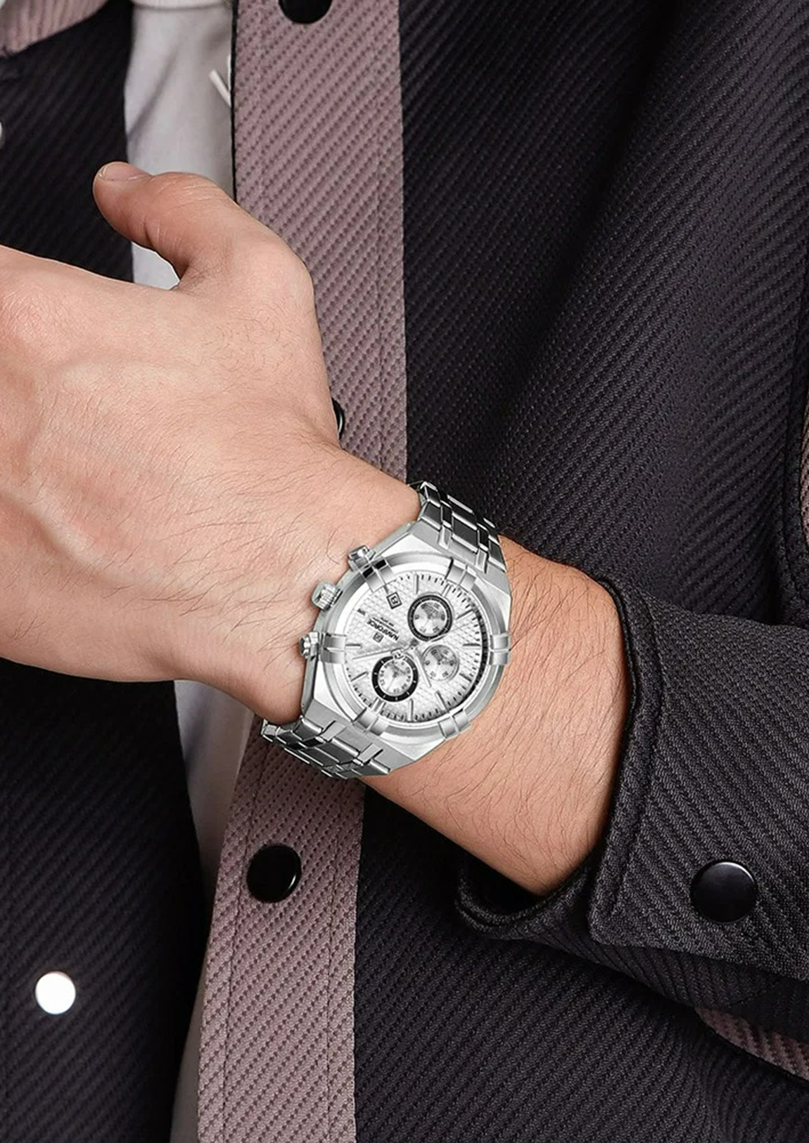 Relógio Masculino Navi Force NF8042 Prata de Aço