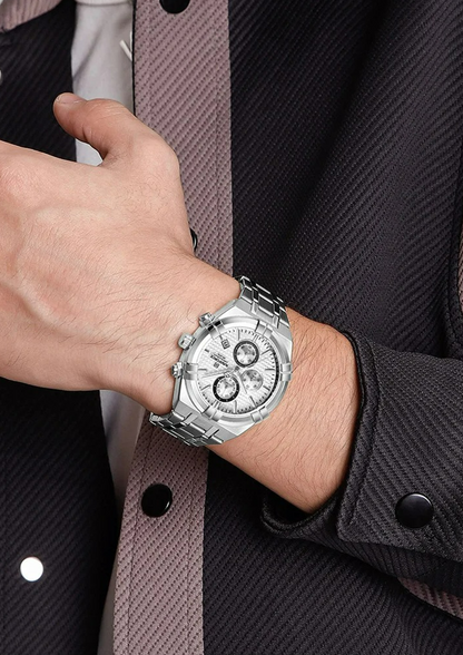 Relógio Masculino Navi Force NF8042 Prata de Aço