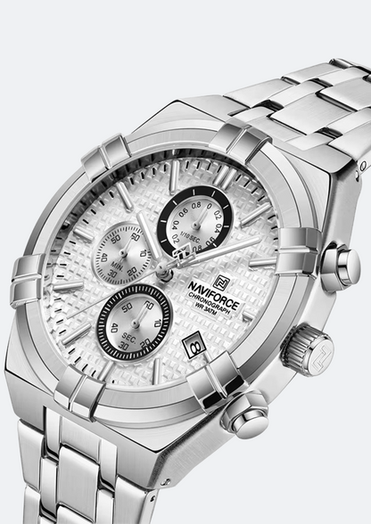 Relógio Masculino Navi Force NF8042 Prata de Aço
