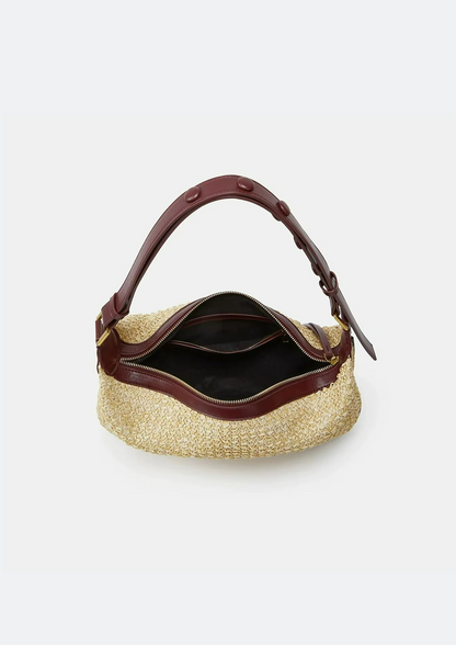 Bolsa Feminina Meia Lua Maere Pequena de Palha