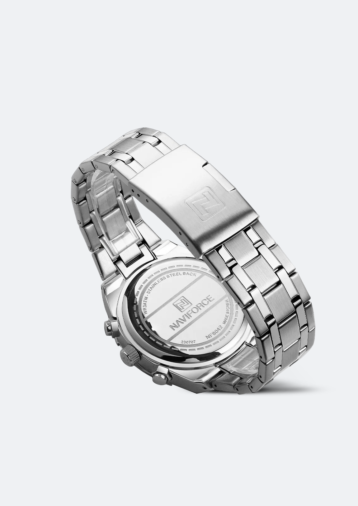 Relógio Masculino Navi Force NF8042 Prata de Aço