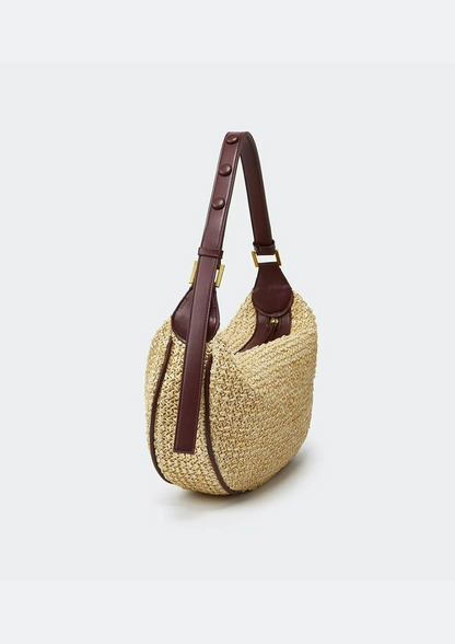 Bolsa Feminina Meia Lua Maere Pequena de Palha