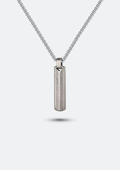 Colar Masculino Leroy de Aço com Pingente em Barra