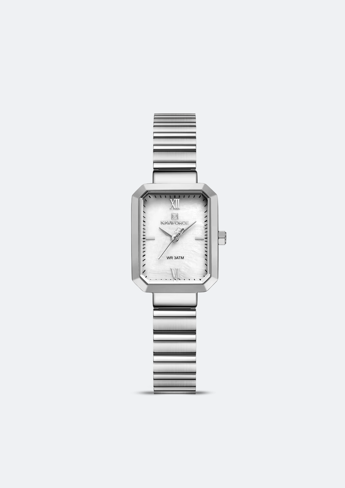 Relógio Feminino Navi Force NF5050 Retangular Prata de Aço