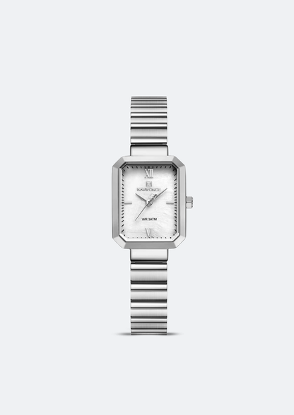 Relógio Feminino Navi Force NF5050 Retangular Prata de Aço