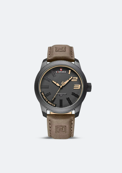 Relógio Masculino Navi Force NF9202L Preto Pulseira de Couro