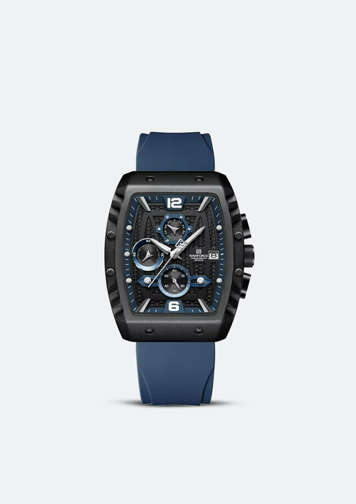 Relógio Masculino Navi Force NF8025 Azul Pulseira de Silicone