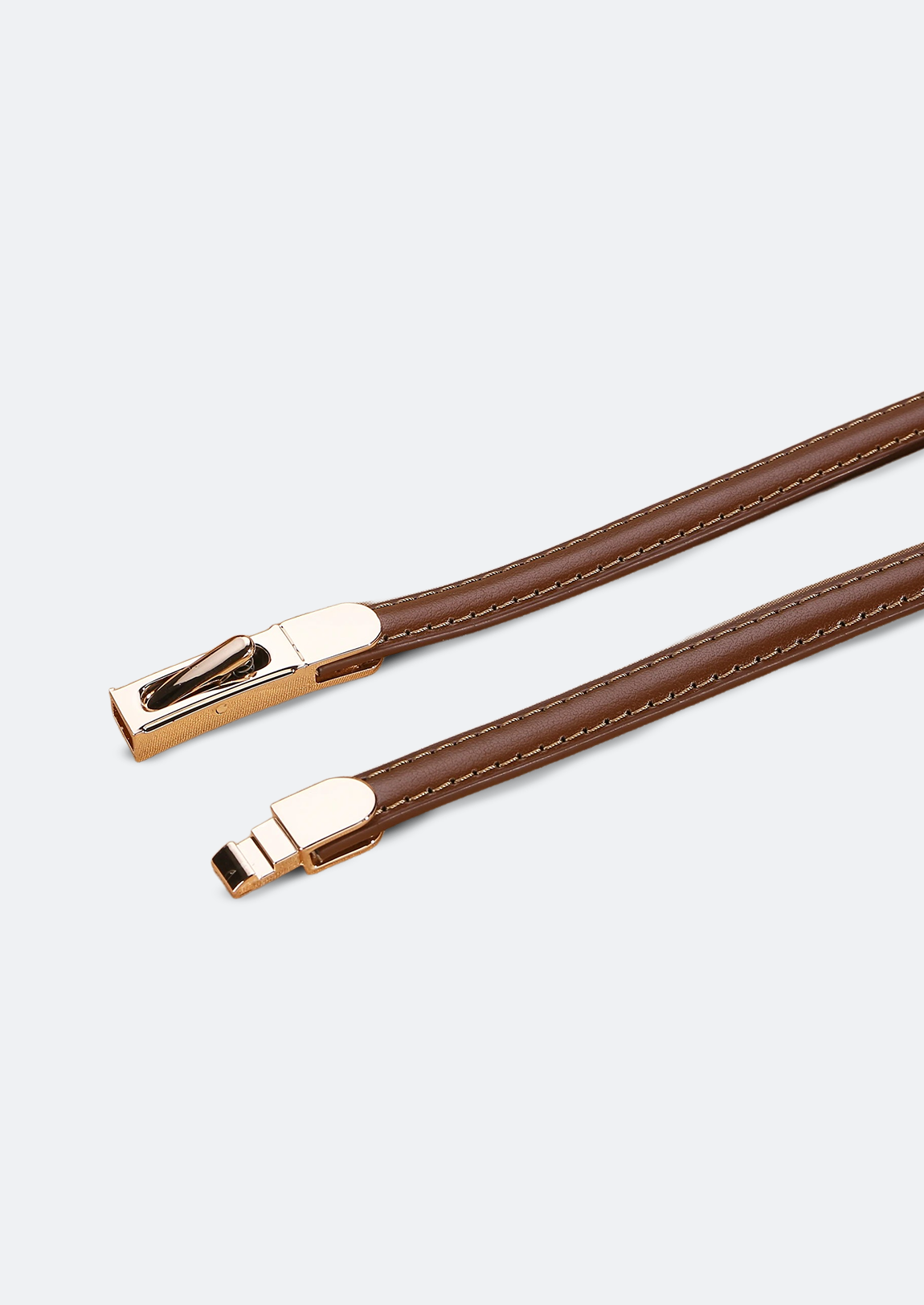 Cinto Feminino Tasssel Fino de Couro Marrom