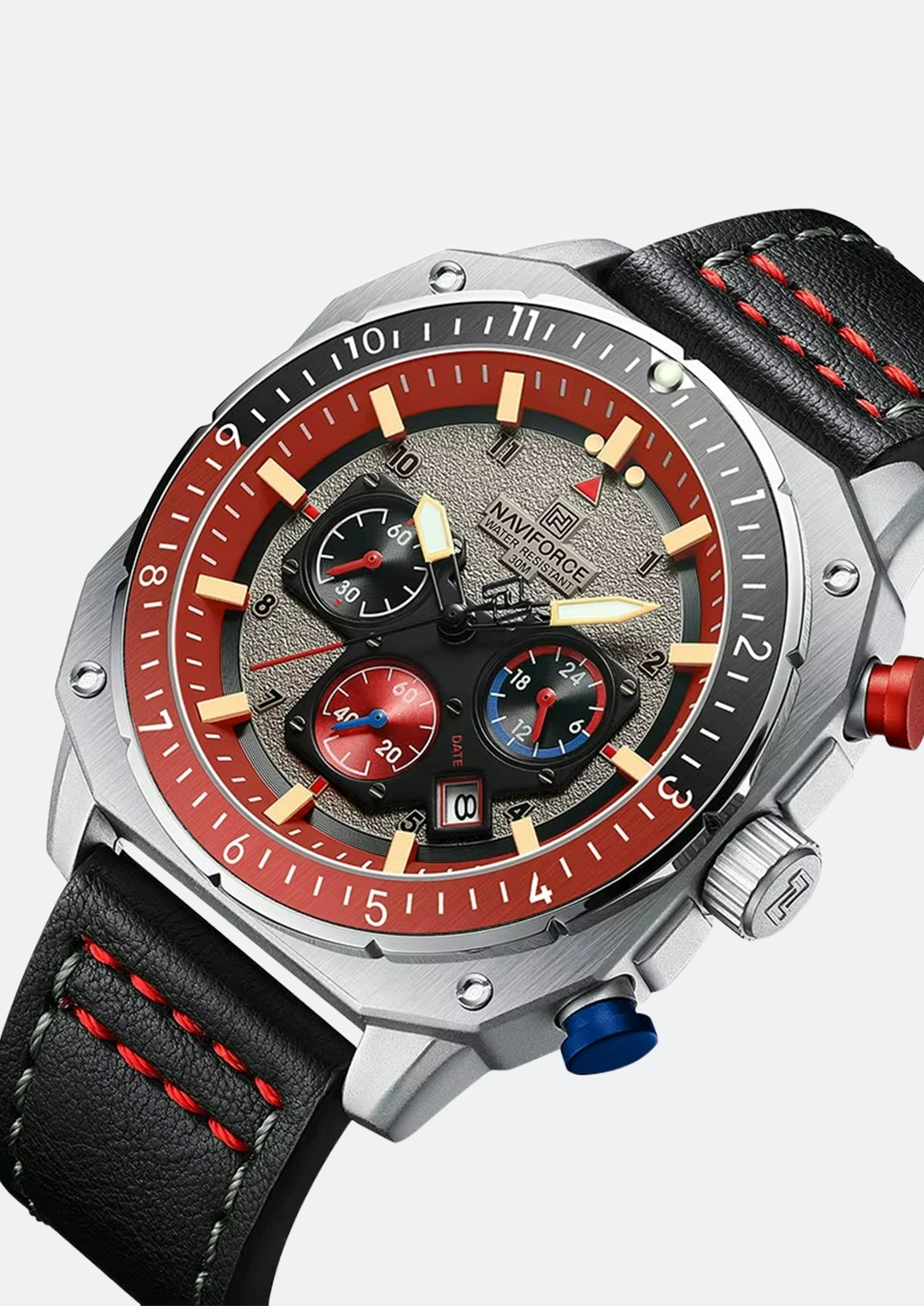 Relógio Masculino Navi Force NF8057 Pulseira de Couro