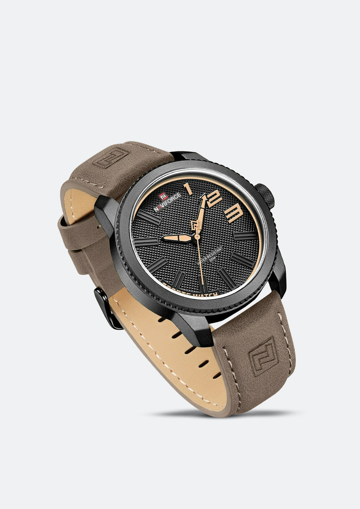 Relógio Masculino Navi Force NF9202L Preto Pulseira de Couro