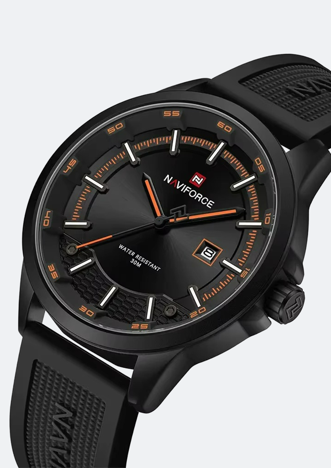 Relógio Masculino Navi Force NF9248T Preto Pulseira de Silicone