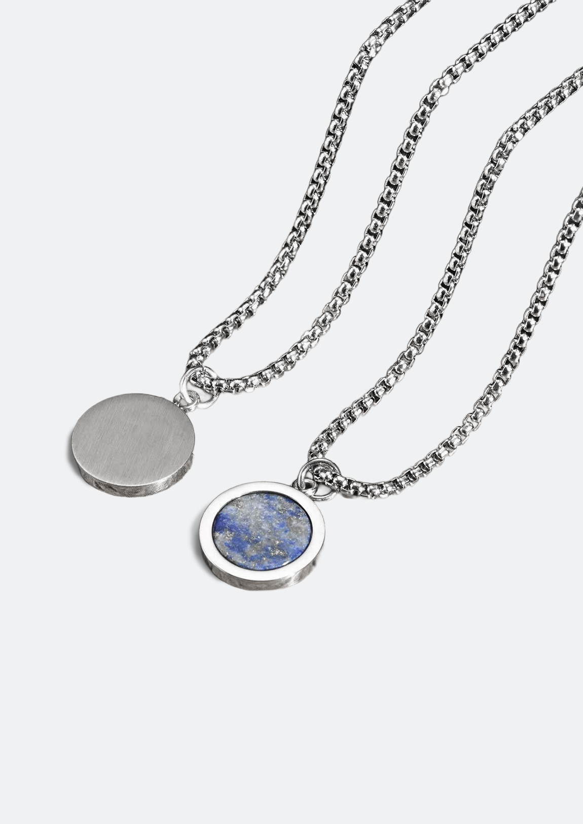 Colar Masculino Mellen de Aço com Pingente Redondo