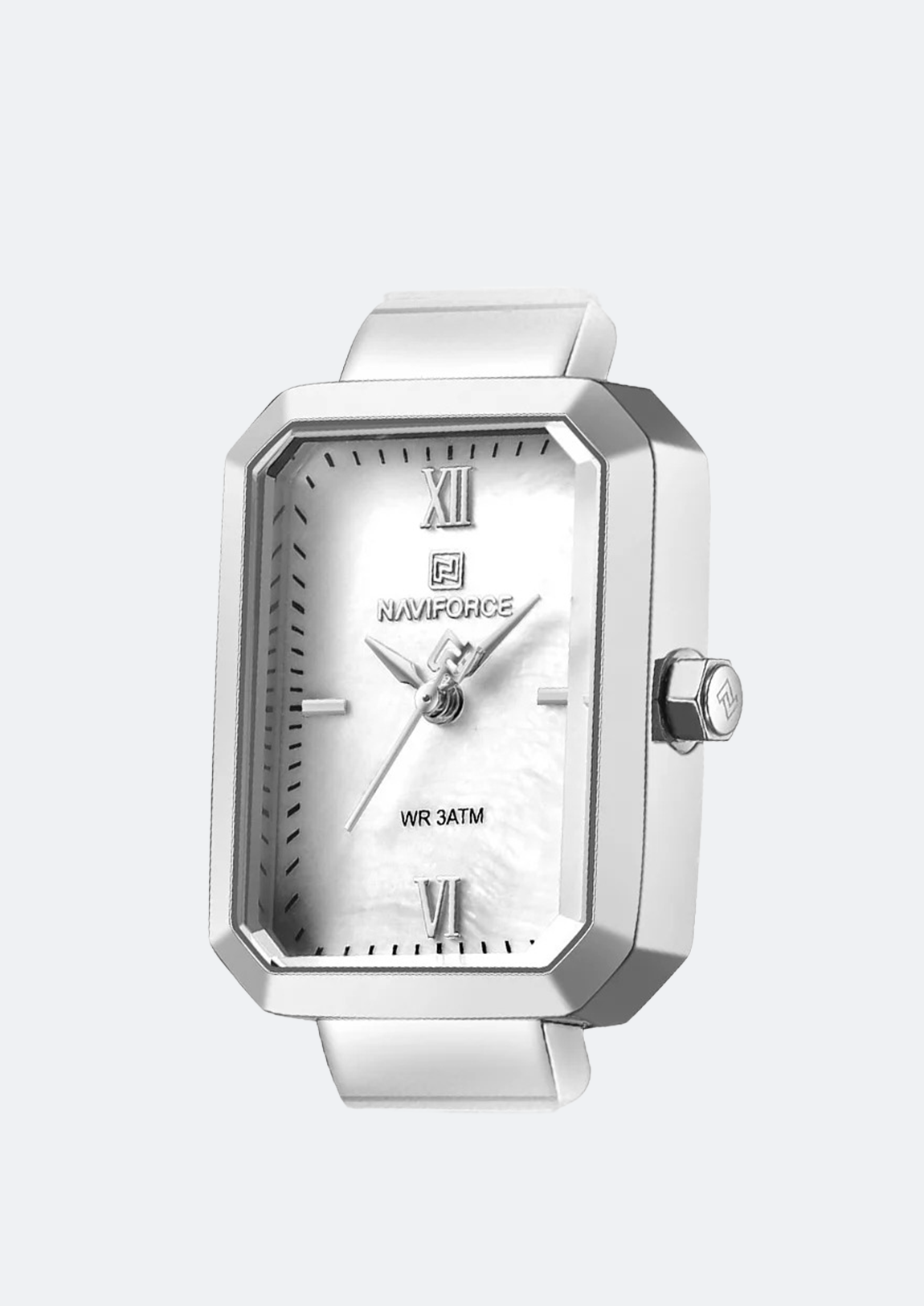 Relógio Feminino Navi Force NF5050 Retangular Prata de Aço