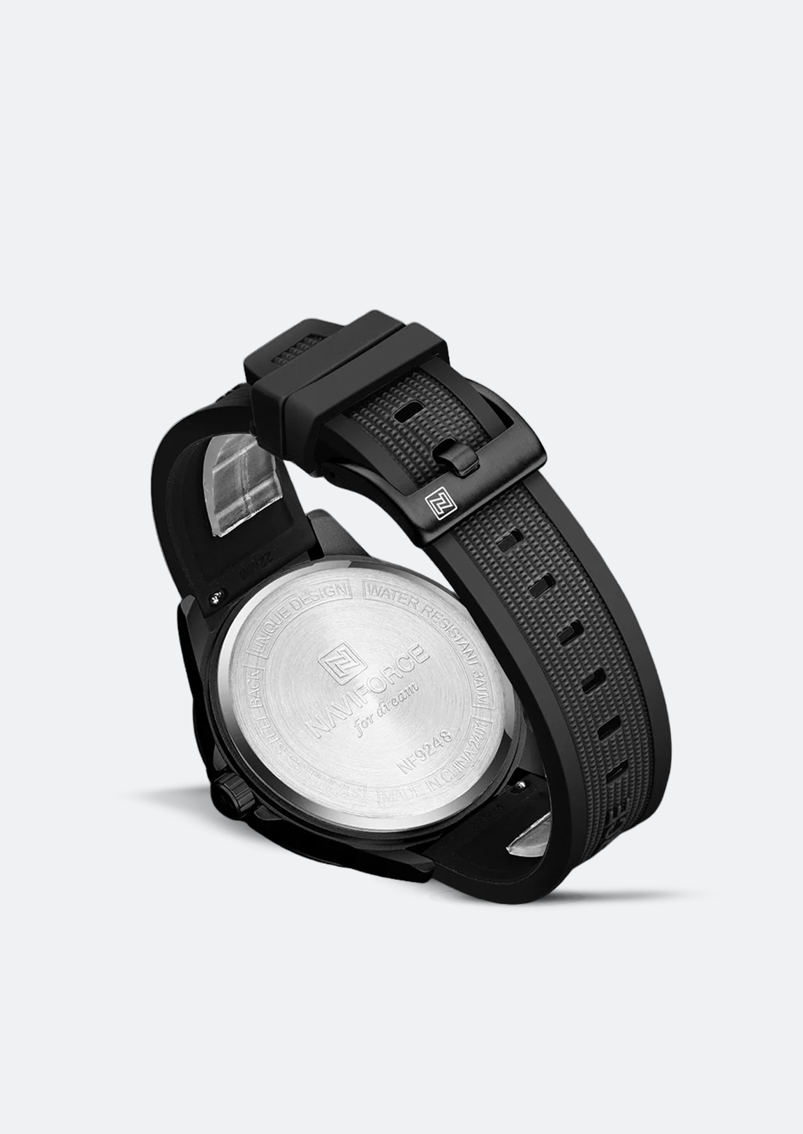 Relógio Masculino Navi Force NF9248T Preto Pulseira de Silicone