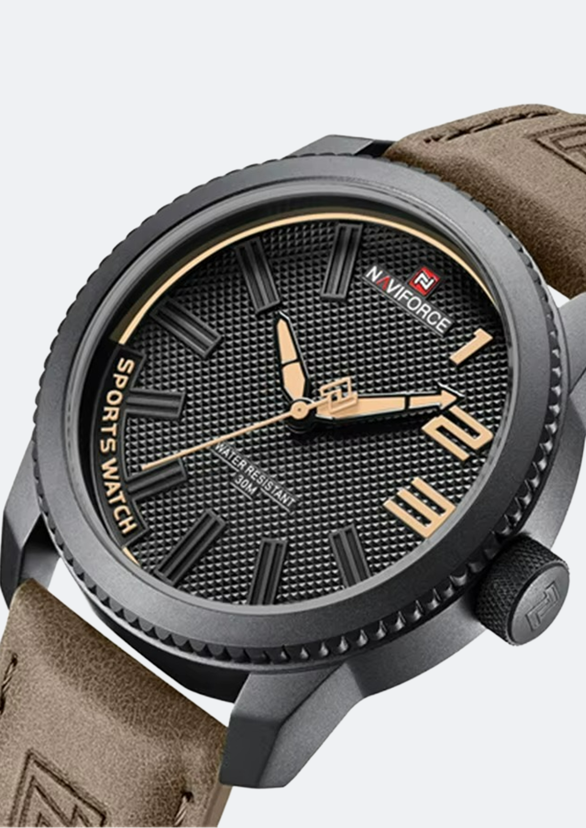 Relógio Masculino Navi Force NF9202L Preto Pulseira de Couro