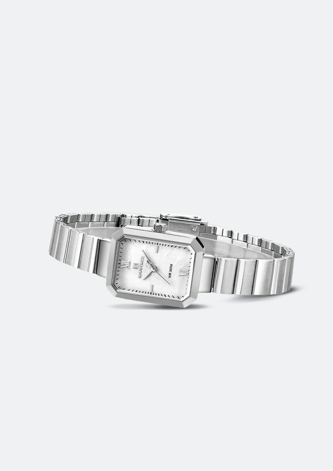 Relógio Feminino Navi Force NF5050 Retangular Prata de Aço