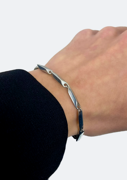 Pulseira Masculina Prata de Aço Ronny