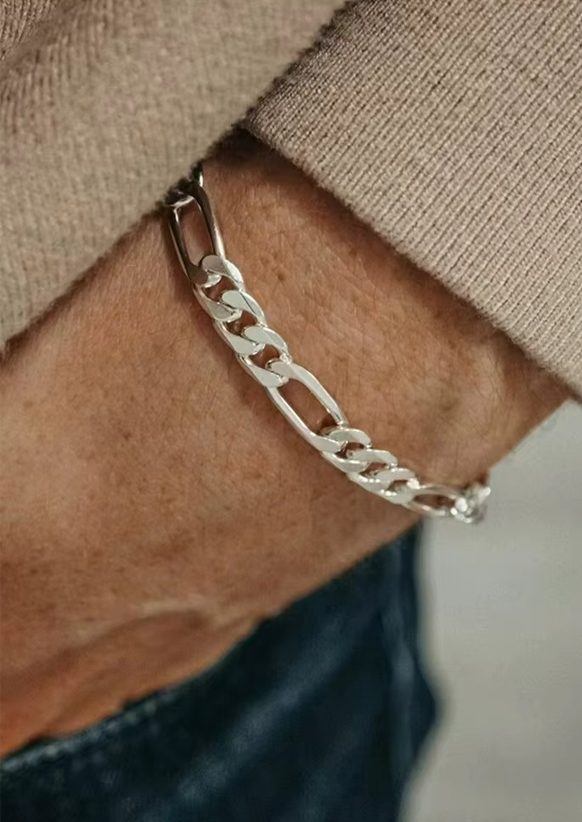 Pulseira Masculina Prata de Aço Jarred