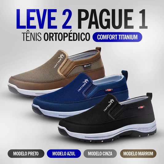 Tênis Ortopédico Titanium Comfort - Pague 1 Leve 2
